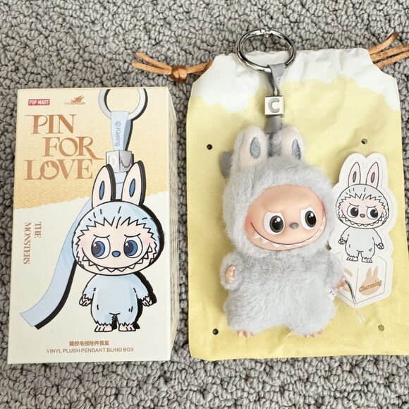 💗 Authentic POP MART THE MONSTERS Pin For Love Grey Mini Labubu C – US Ship - Picture 1 of 2